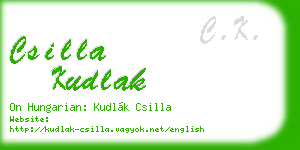 csilla kudlak business card