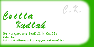 csilla kudlak business card